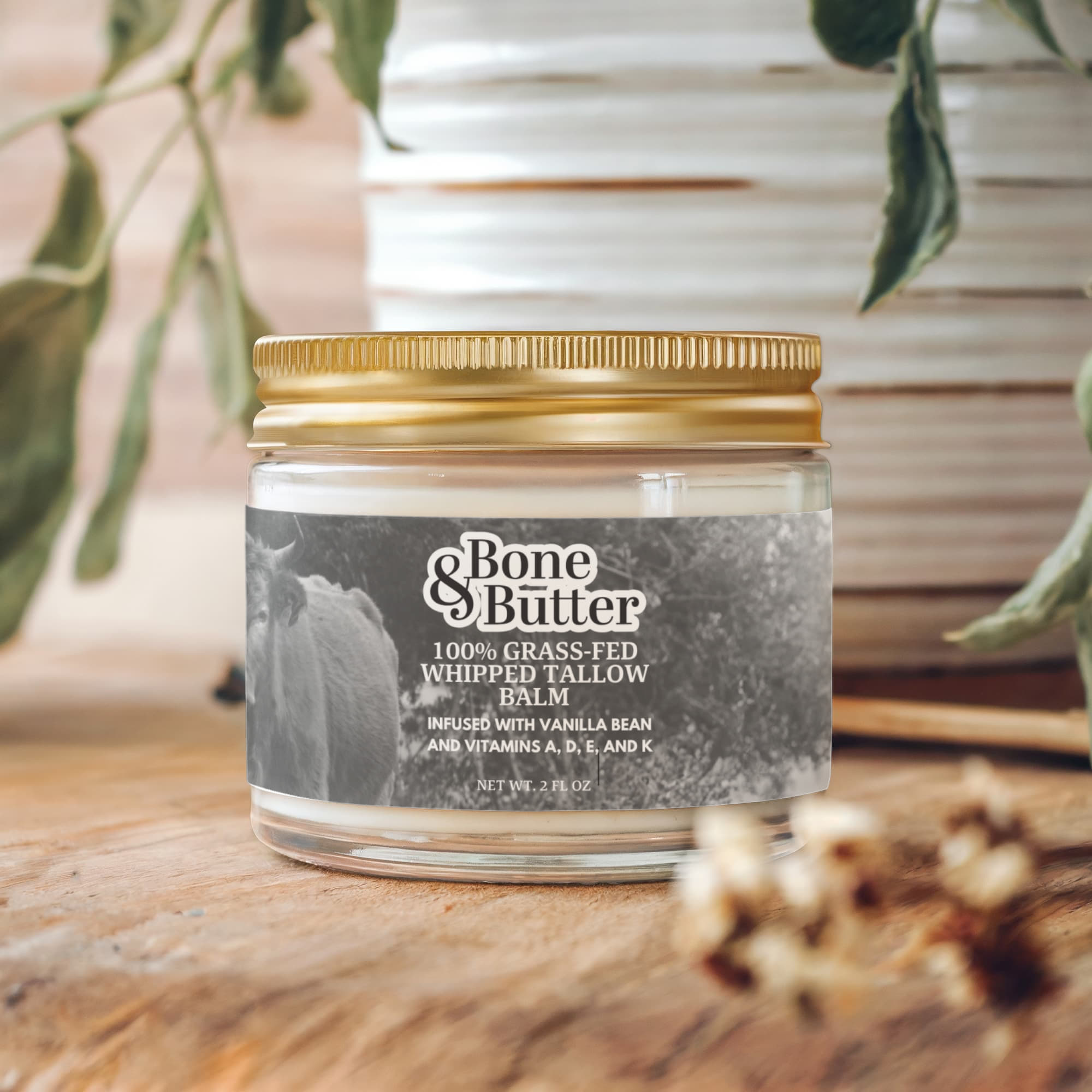 Bone & Butter Whipped Grass-Fed Tallow Balm with Vanilla Bean