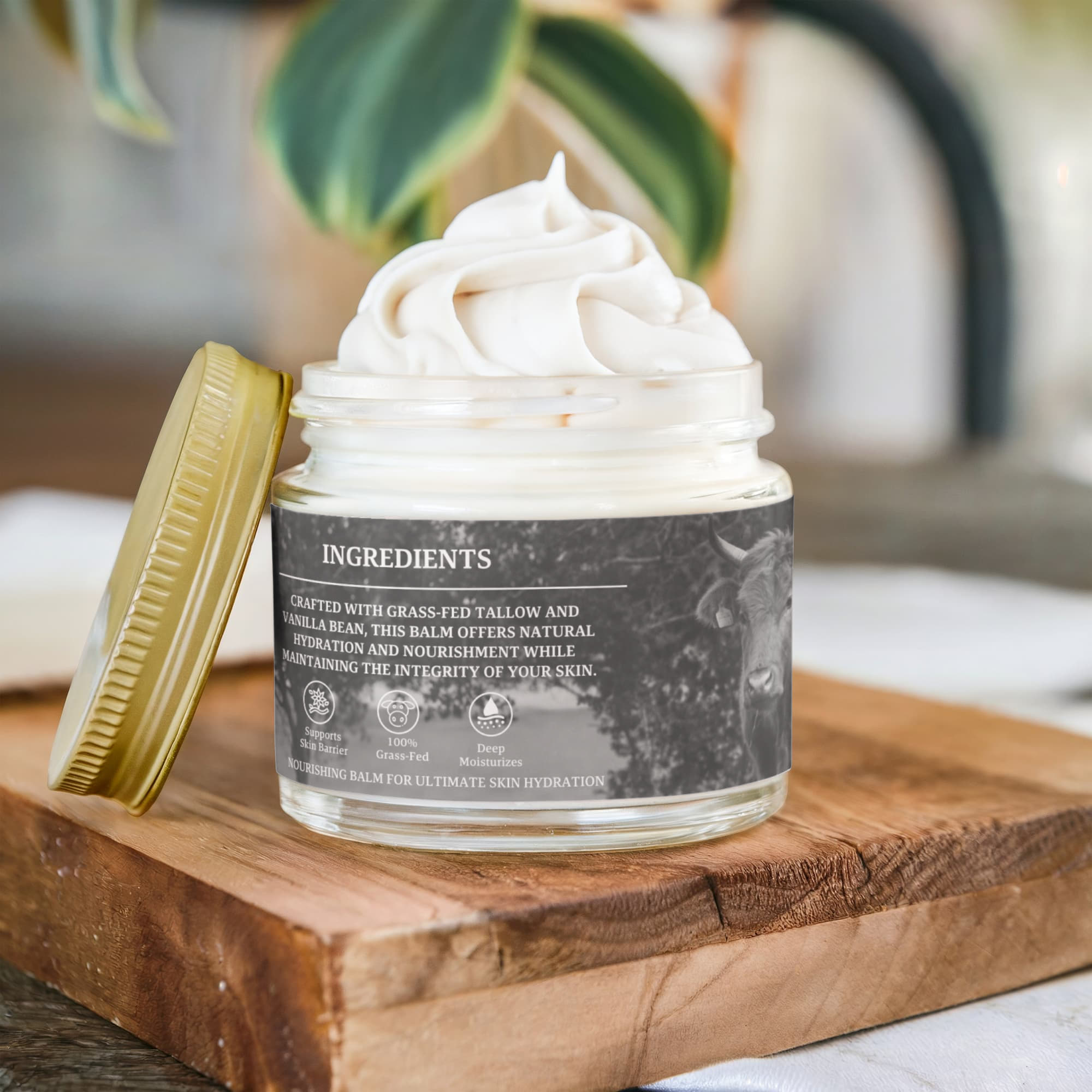 Bone & Butter Whipped Grass-Fed Tallow Balm with Vanilla Bean