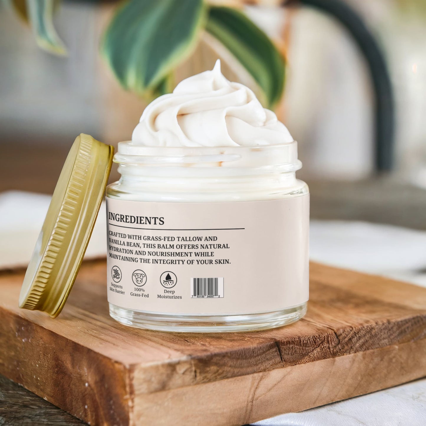 Whipped Grass-Fed Tallow Balm with Vanilla Bean