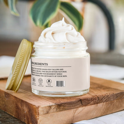Whipped Grass-Fed Tallow Balm with Vanilla Bean