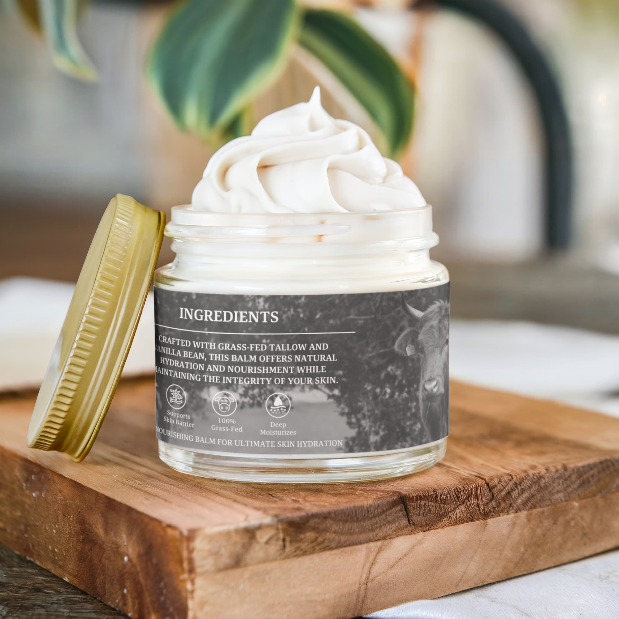 Bone & Butter Whipped Grass-Fed Tallow Balm with Vanilla Bean