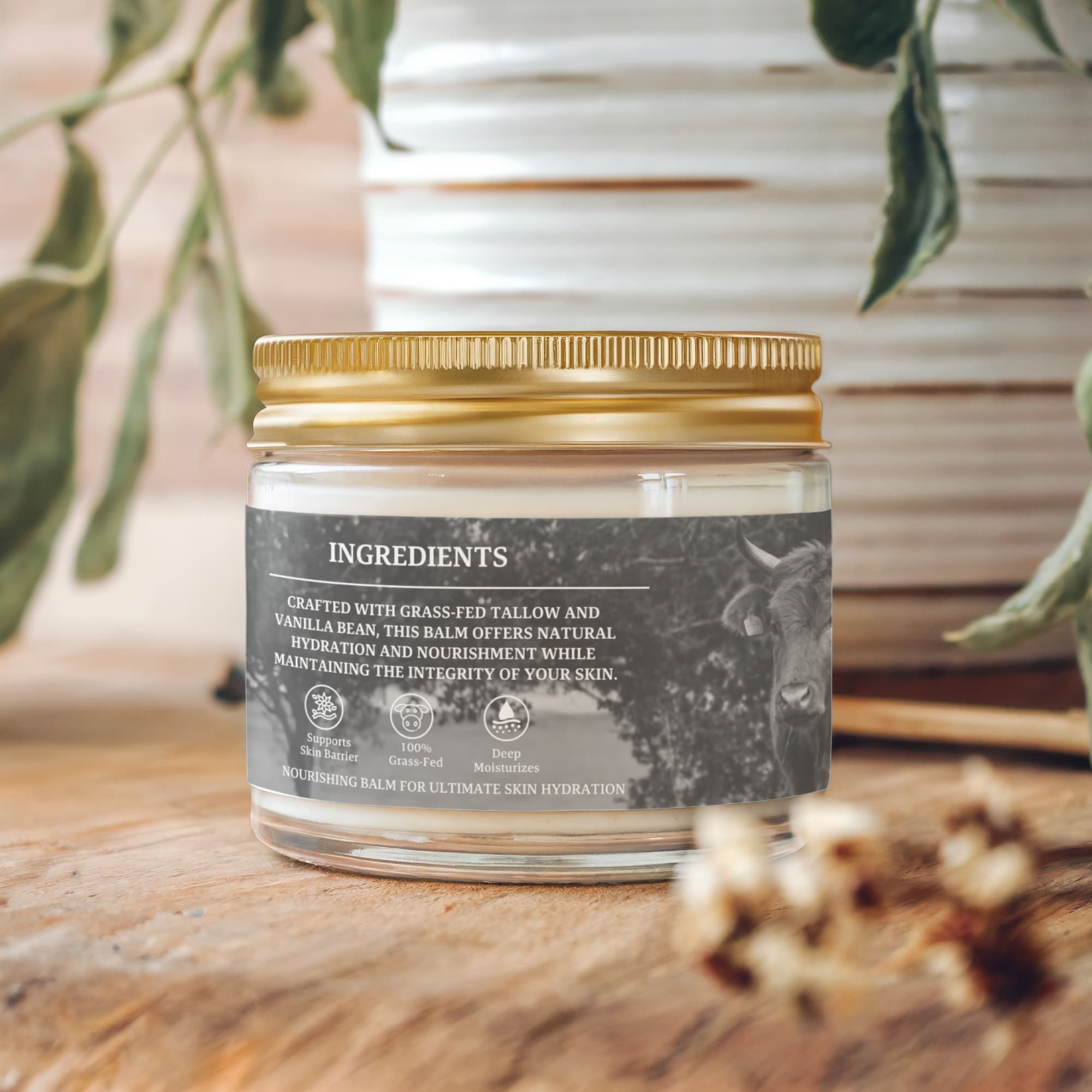 Bone & Butter Whipped Grass-Fed Tallow Balm with Vanilla Bean