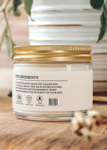Whipped Grass-Fed Tallow Balm with Vanilla Bean