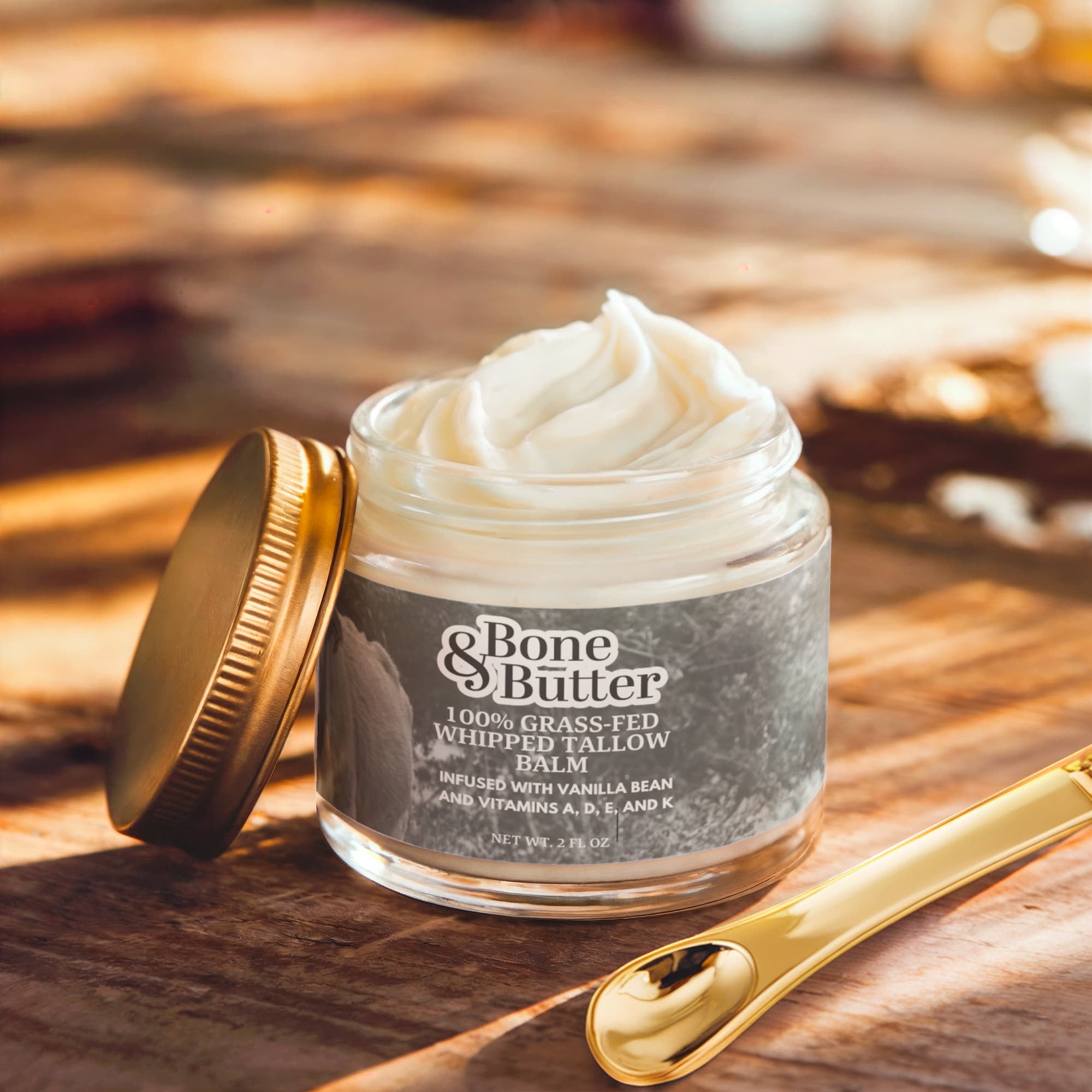 Bone & Butter Whipped Grass-Fed Tallow Balm with Vanilla Bean