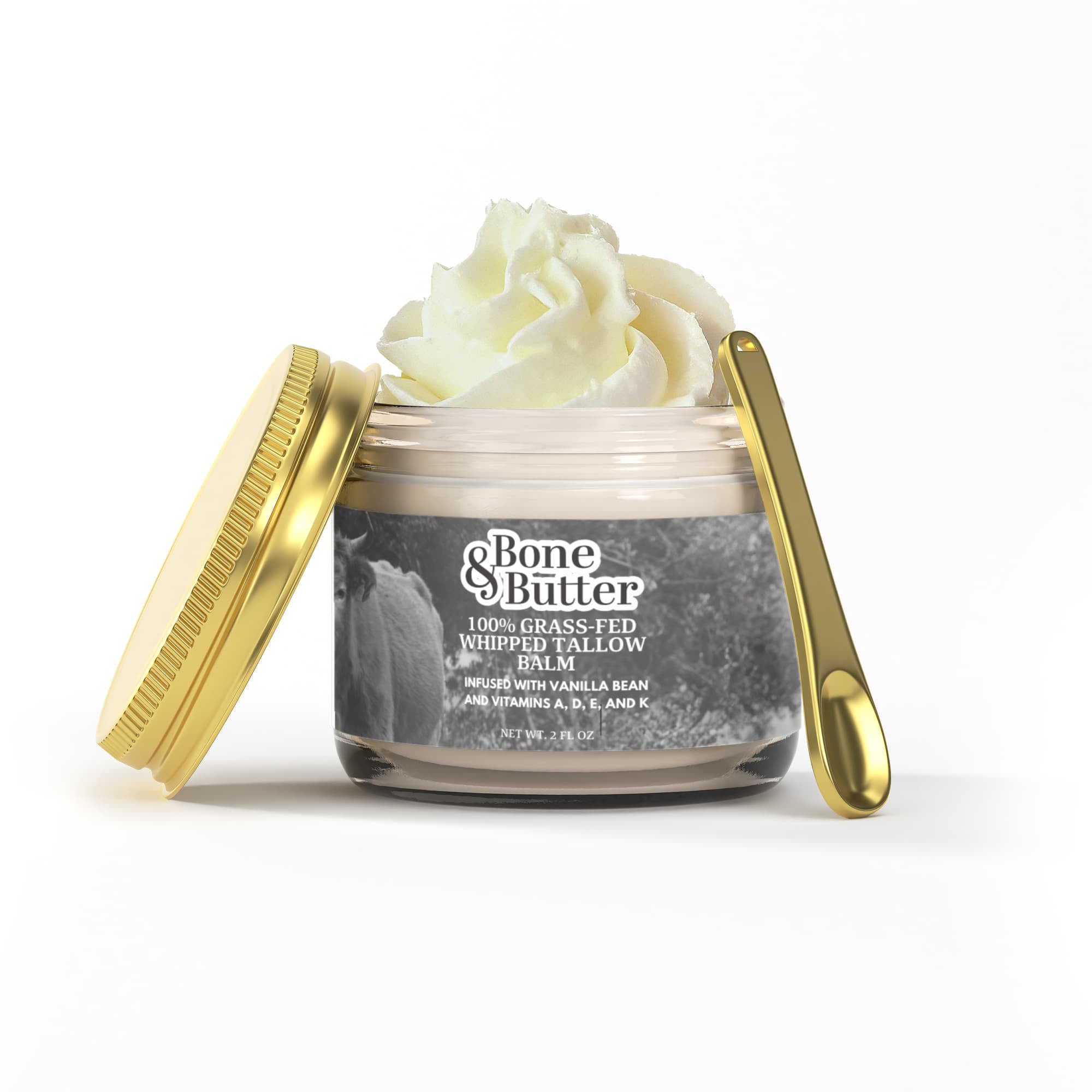Bone & Butter Whipped Grass-Fed Tallow Balm with Vanilla Bean