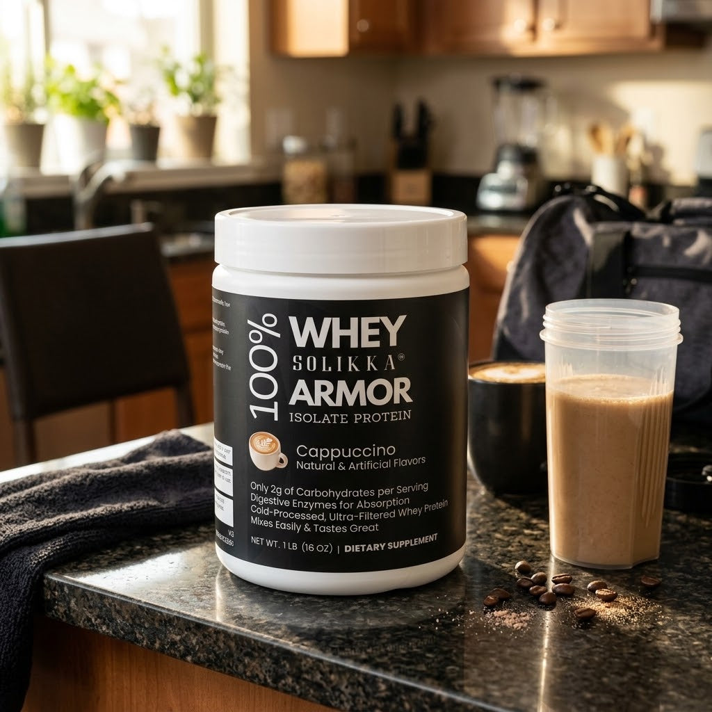 100% Whey Armor Isolate Protein Powder – Cappuccino Flavor (1 lb / 16 Servings)