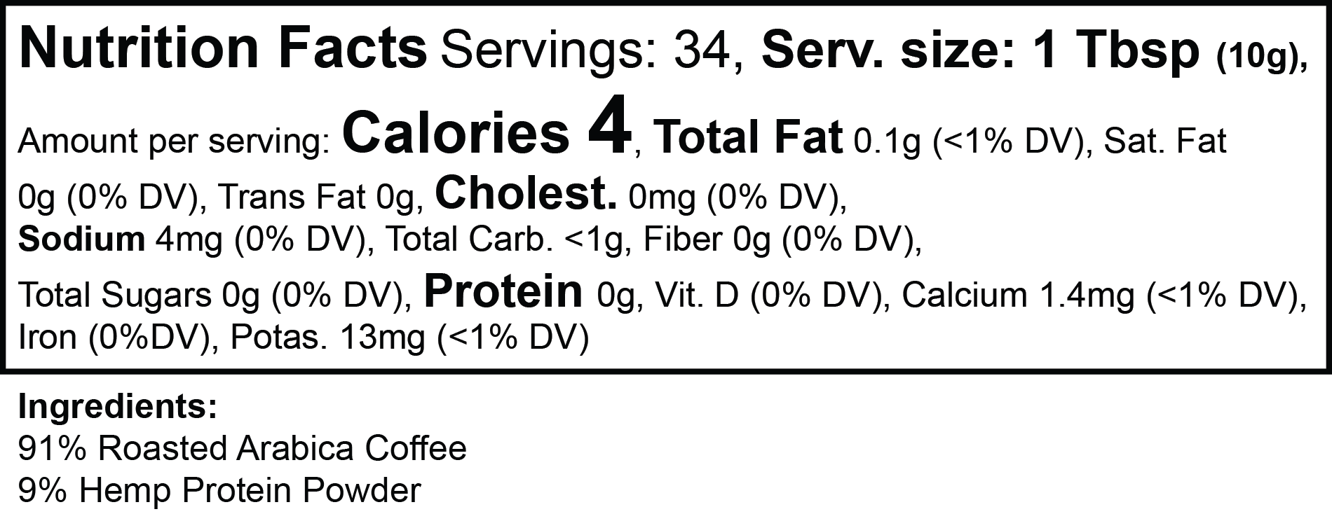 Hemp Harvest Coffee (Medium Roast) 12 Oz